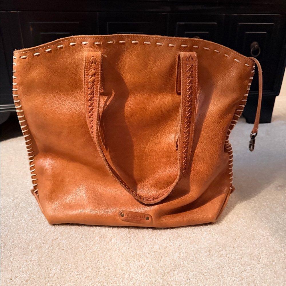 Bed Stu Barra Leather Tote Bag in Tan Rustic color